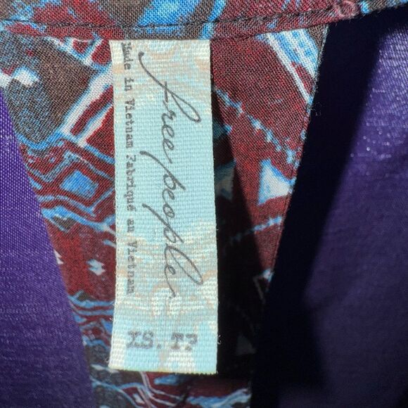 Free People XS Hippie Boho Top Aztec patterned - Picture 4 of 7